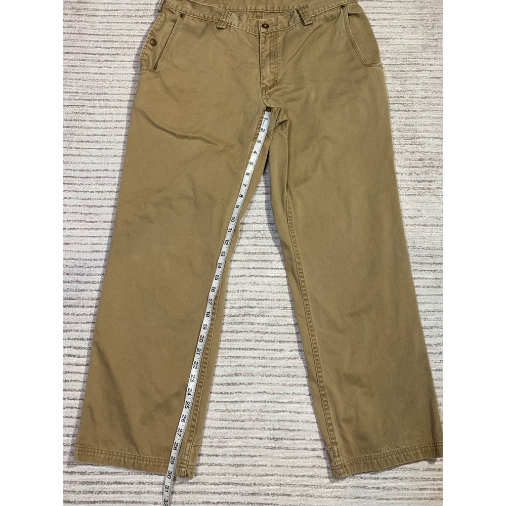 Duluth Trading Co Mens Khaki Tan Canvas Work Pants Straight Leg 34x30 - Picture 4 of 9